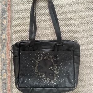 Rare Frye Skull Studded Tote Bag